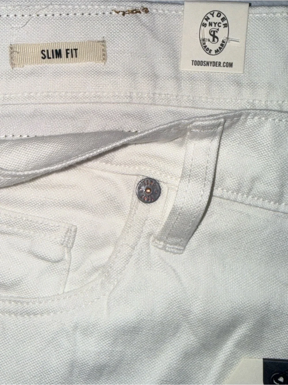 Todd Snyder Slim Fit White Cotton Linen Jeans Men’s 32x34 NWT  men’s white pants